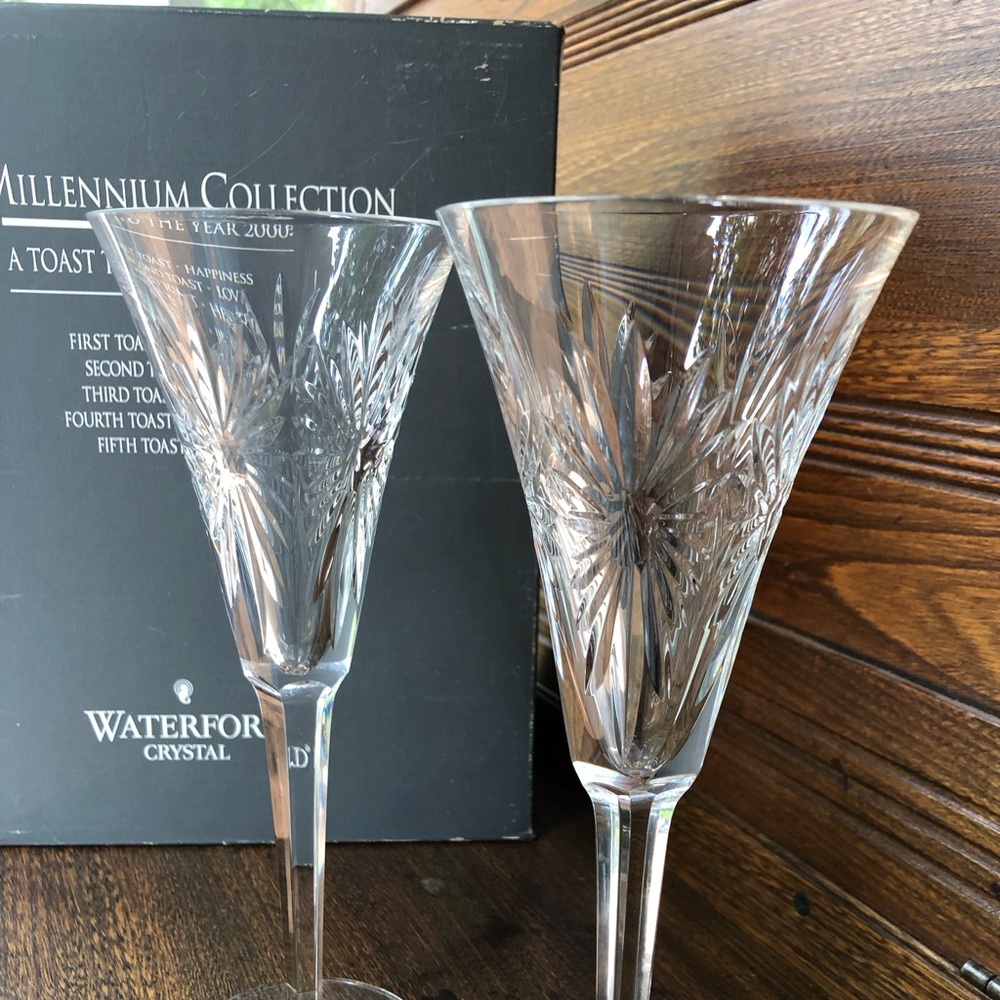 Waterford Crystal Millenium Collection “Happiness” set of 2
